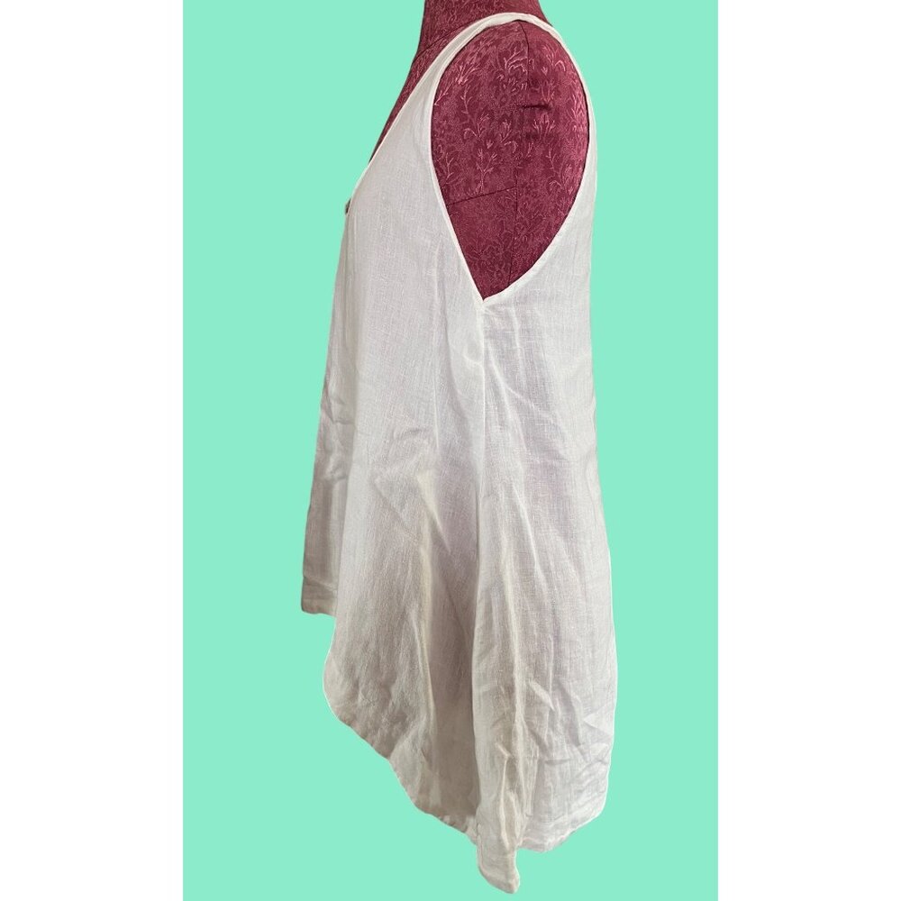 Saks Fifth Avenue White Linen High-Low Tank Top Womens XL - Picture 3 of 6